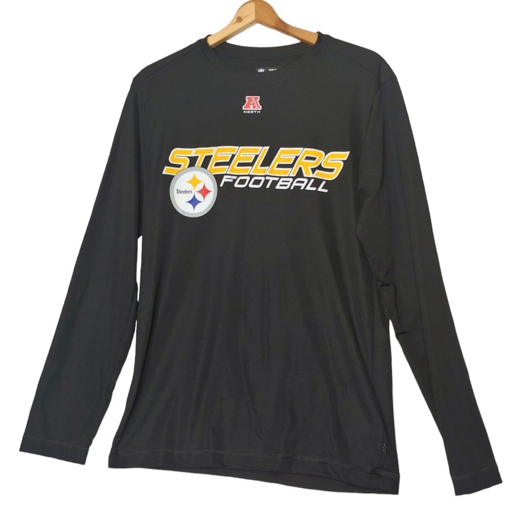 Pittsburgh Steelers A North NFL Team Apparel Men S Shirt Long Slv Polyester EUC